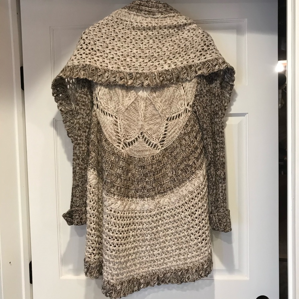 Tribal Boho Sweater/Cardigan/Shawl knit + crochet